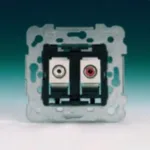 18576-X Toma estéreo RCA serie Iris emborne trasero rápido por perforación de aislante con garras