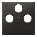 5TG12222 Placa toma antena TV/FM/SAT 3 conectores en carbono