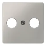 5TG1253 Tapa para toma de antena TV-FM/SAT 2 conectores Miro en aluminio metalizado